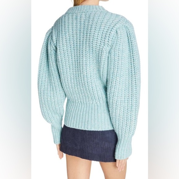ISABEL MARANT Pacey Merino Wool Knit Sweater Blue-LT 36 Italy - Picture 8 of 17